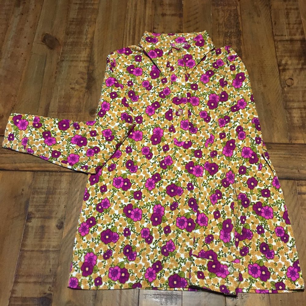 Vintage Long Sleeve Floral Shirt - Women's Medium